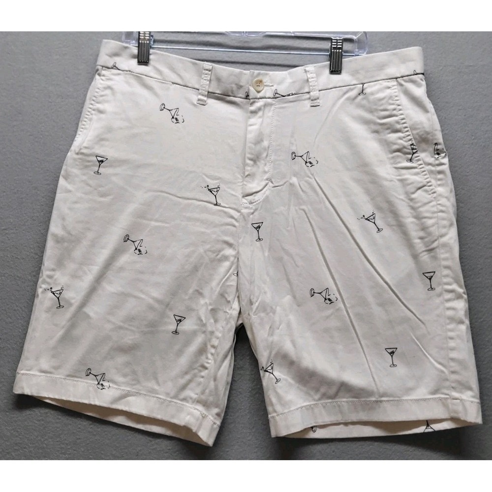 Tommy Hilfiger Classic Fit Shorts Mens Size 36 All Over Print Martini Glasses